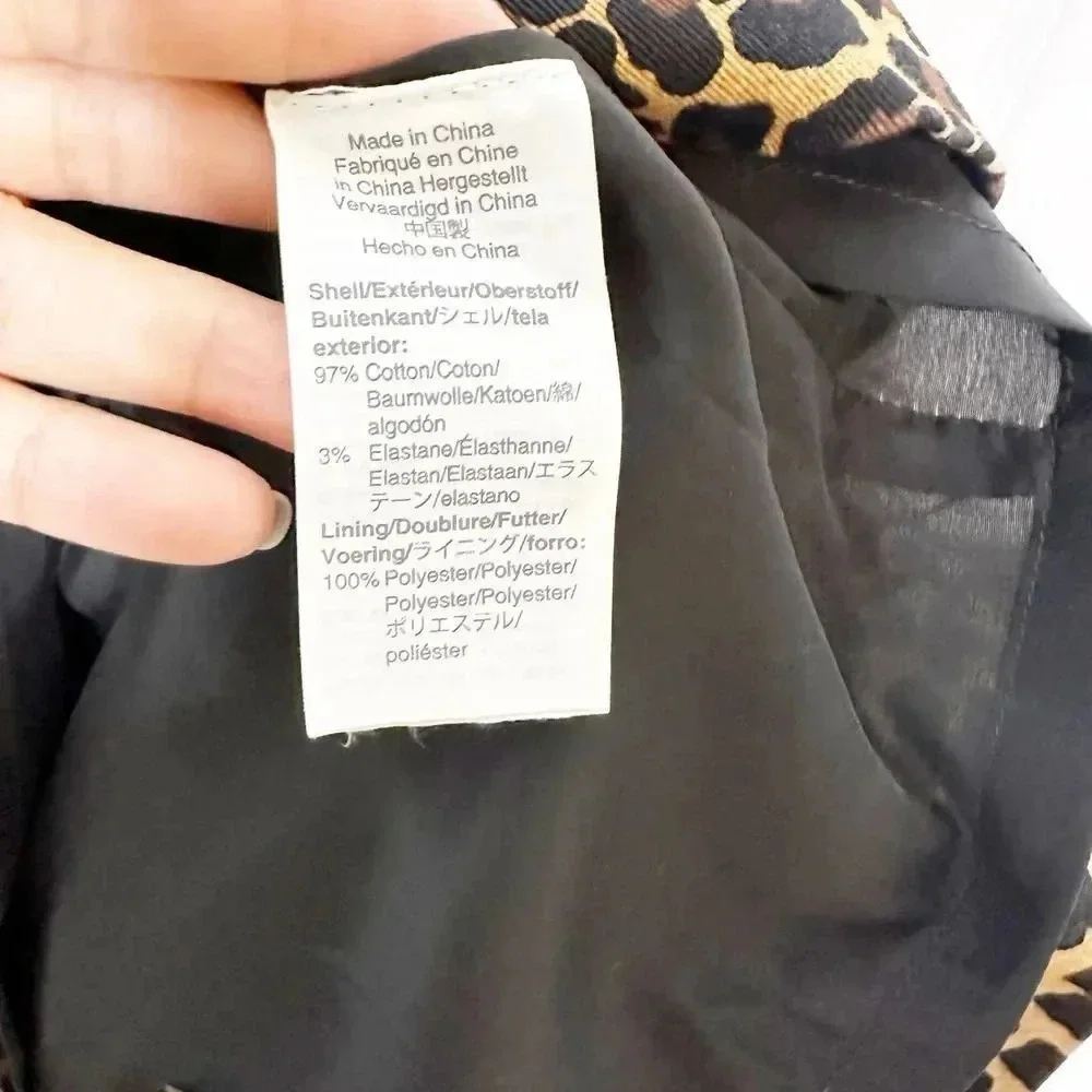 J. CREW Size 2 Sleeveless Sheath Dress Leopard‎ Bi-Stretch Cotton